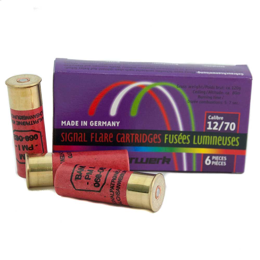 12 Gauge Signal Flares - 6 Pack - 3 Colours