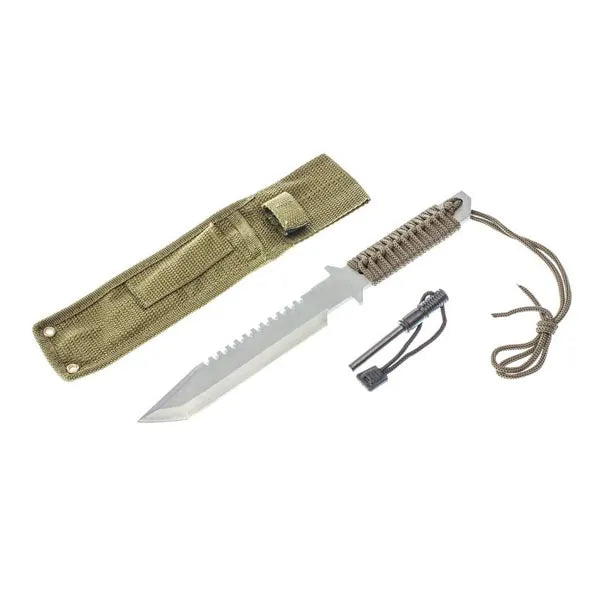 11" Hunting Knife with FireStarter & Whistle