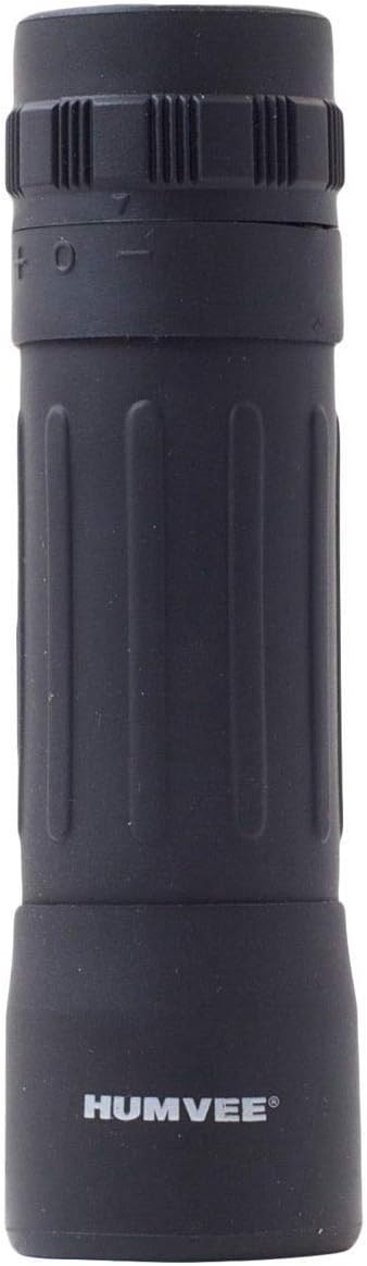 Rubber Armor Compact Monocular with Anti-Reflective Ruby Red Lens - 10x25 - Black