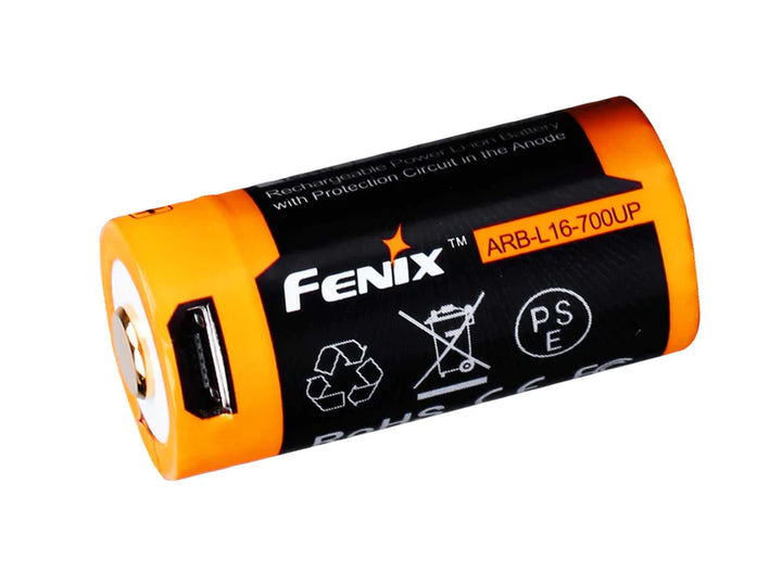 700 mAh 16340 Battery With Built In Charging Port