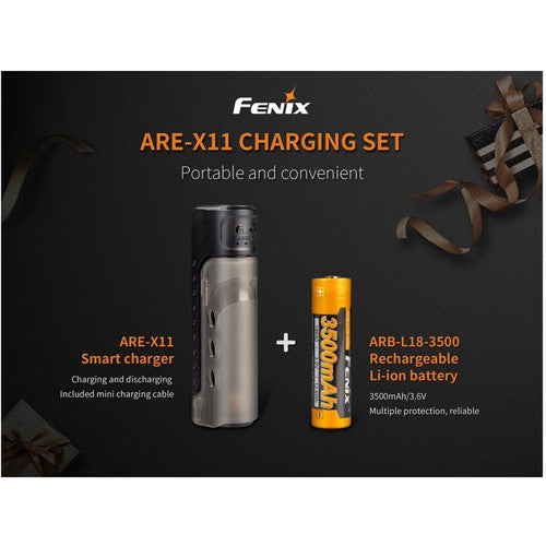 fenix flashlight battery charger Fenix Flashlight ARE-X11 18650 Battery Charging Kit – TinHatSupplies