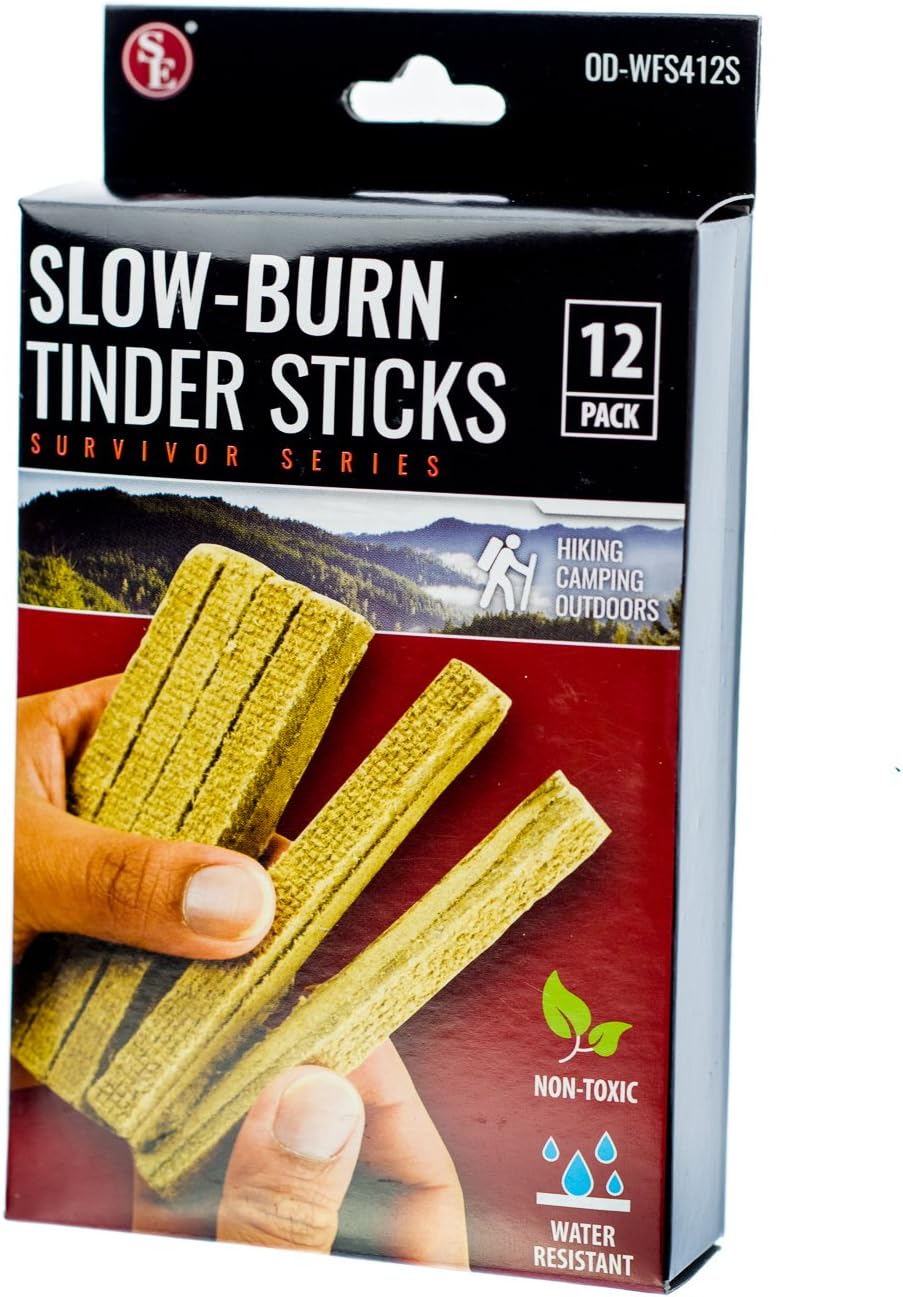12 Pack Slow-Burn Water Resistant 4" Tinder Sticks