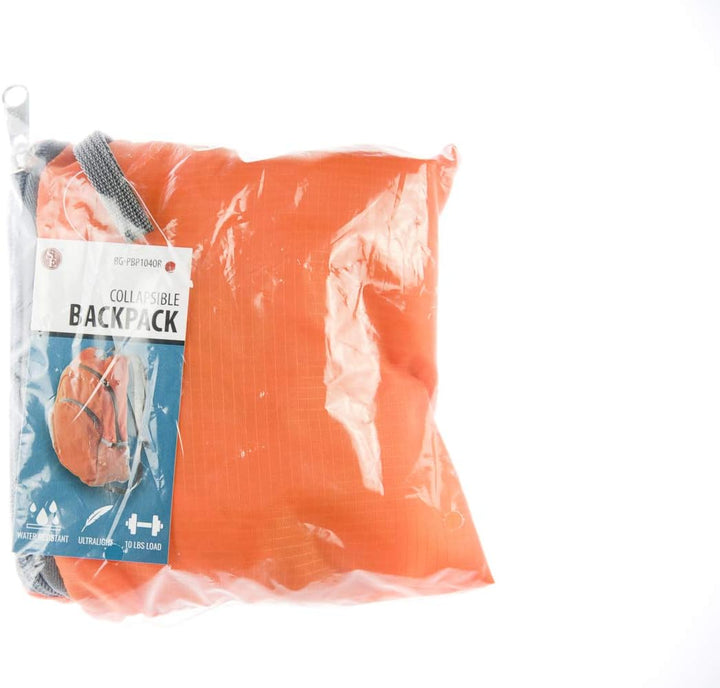 Orange Water Resistant Collapsible Backpack