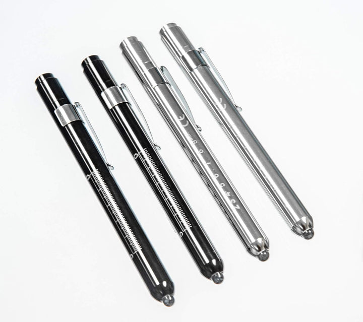 Medical Pen Light with Pupil Gauge, Batteries Included (4 Pack)