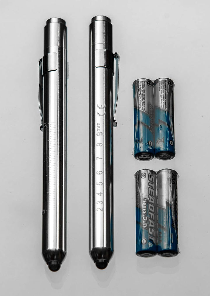 Medical Pen Light with Pupil Gauge, Batteries Included (4 Pack)