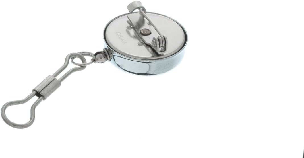 Retractable Pin-On Chrome Plated Pull Reel Key Chain ID Holder