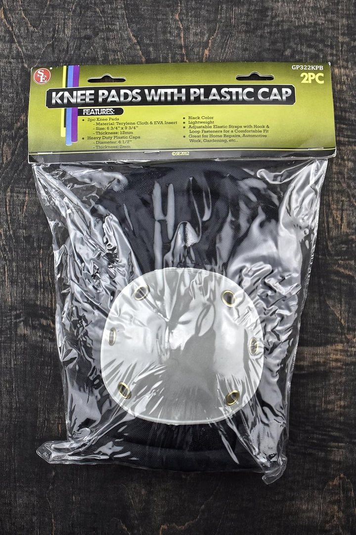2 Piece Cushioned Knee Pads With heavy duty Plastic Caps