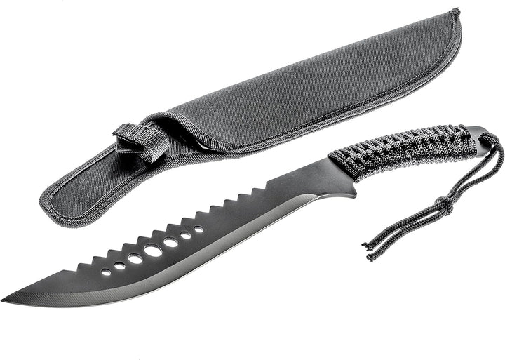 15-1/2" Black Stainless Steel Machete Recurved Blade