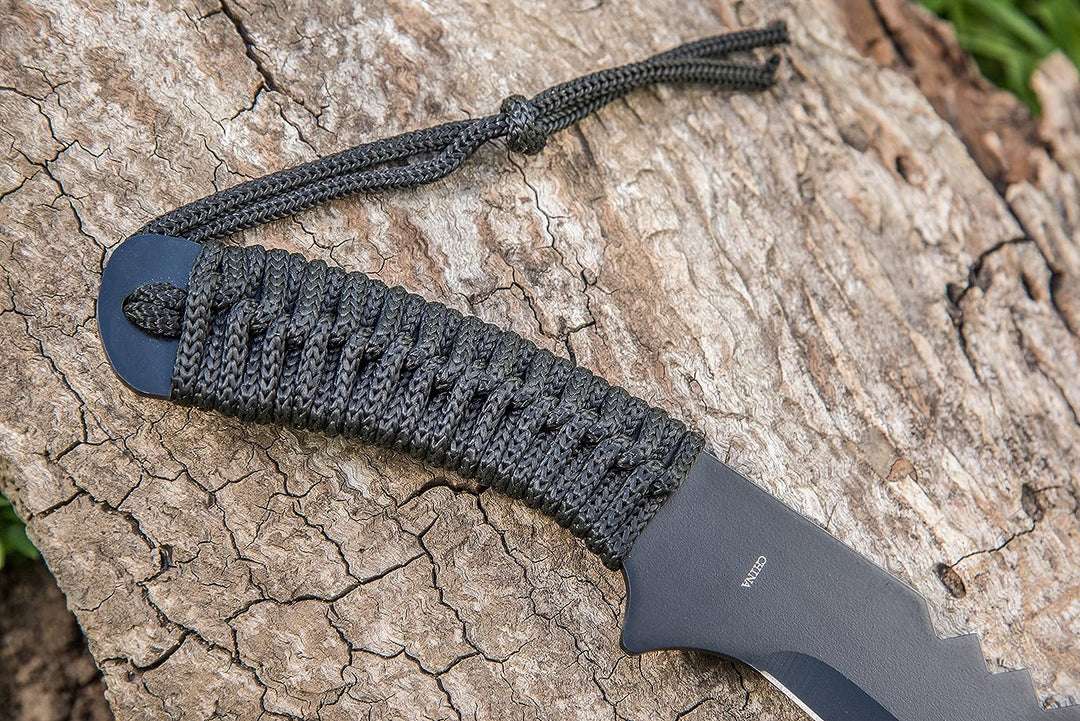 15-1/2" Black Stainless Steel Machete Recurved Blade