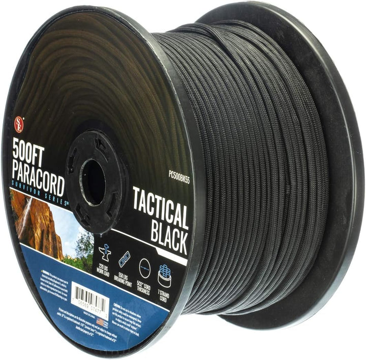 100' x 5/32" 7 Strand Paracord, Pull Strength 550 lbs