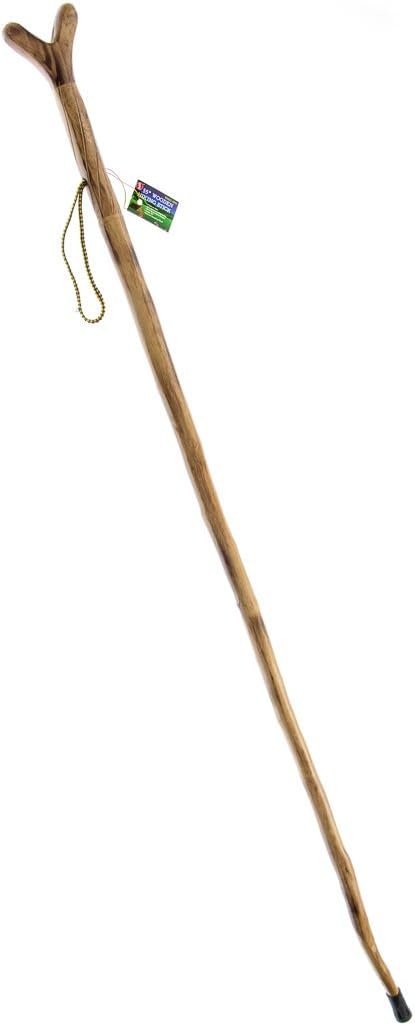55" Hiking Stick With V-Yolk Rifle Head w/ Spike Tip