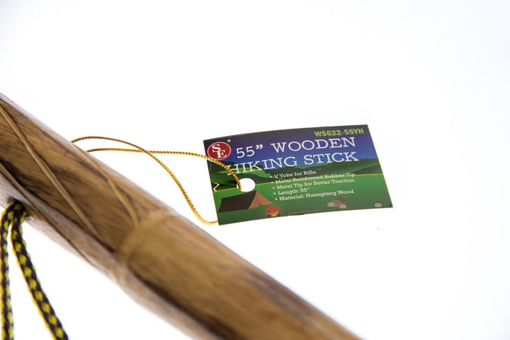 55" Hiking Stick With V-Yolk Rifle Head w/ Spike Tip
