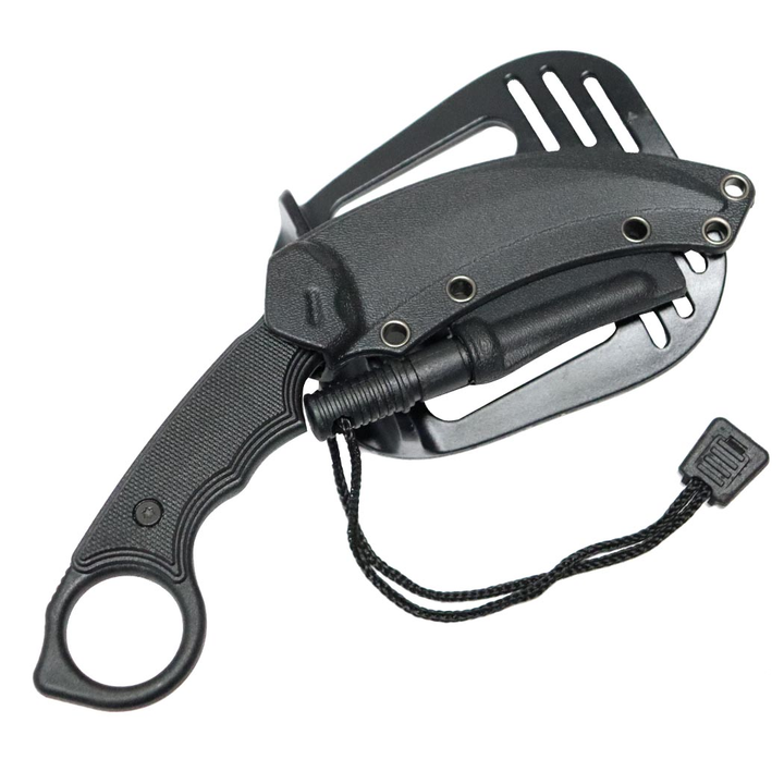 8" Stone Wash Blade Karambit Tactical Hunting Knife With Sheath
