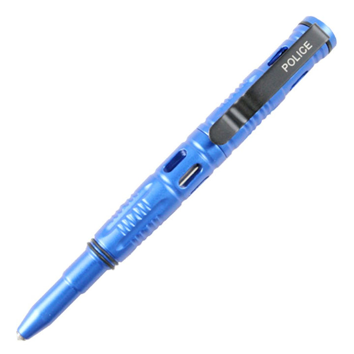 6" Blue Police Tactical Pen w/ Glass Breaker