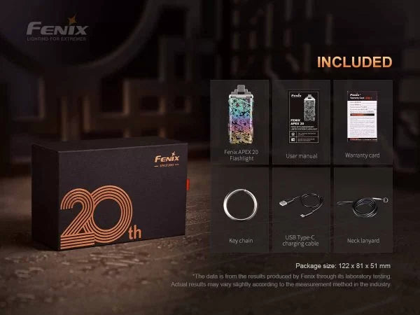 Fenix Apex 20 Limited Edition Flashlight (Mix Iridescent) – 20th Anniversary's Edition