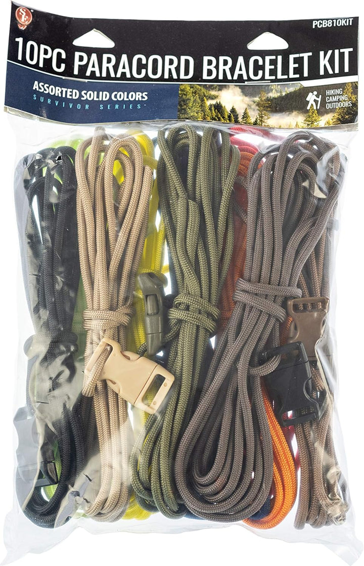 10 Piece - Paracord Bracelet and Crafting Kit