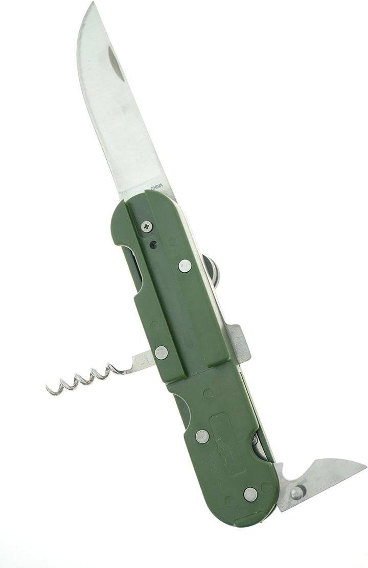 6-in-1 Multi-Function Camping Tool Plastic Body - Green