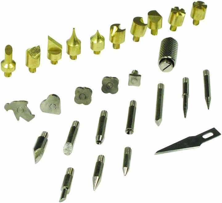 28pc Wood Working & Soldering Tip Set with Stencils