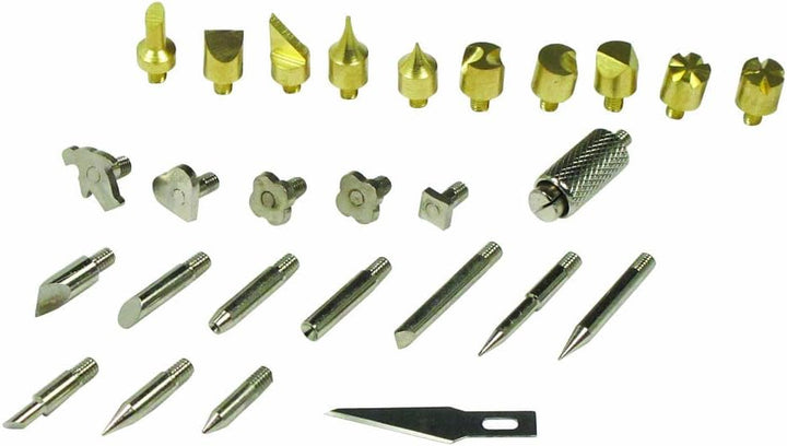 28pc Wood Working & Soldering Tip Set with Stencils