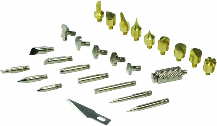 28pc Wood Working & Soldering Tip Set with Stencils