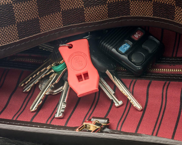 2 Piece Plastic Raptor Whistle with Key Chain & Zipper Ring