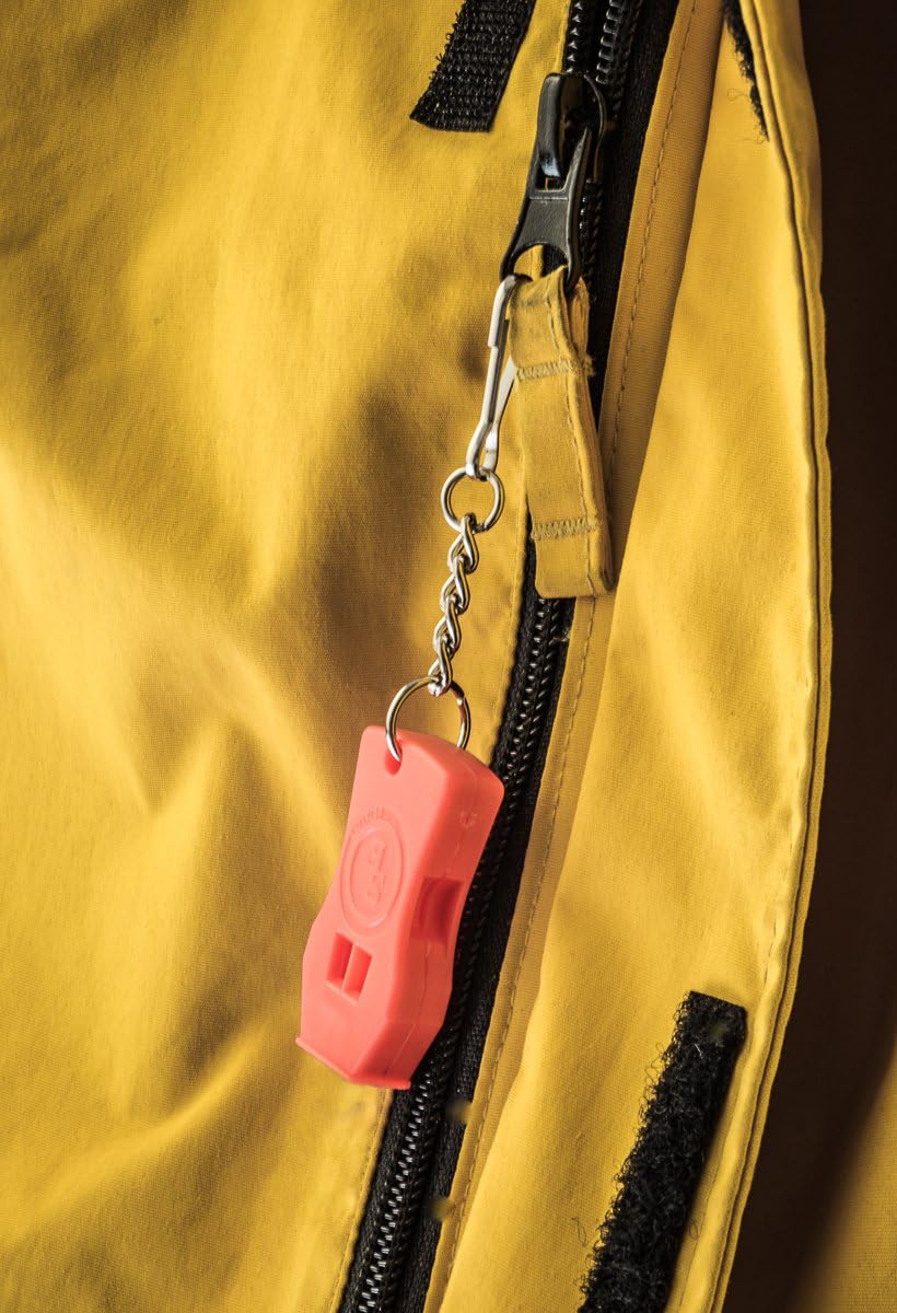 2 Piece Plastic Raptor Whistle with Key Chain & Zipper Ring