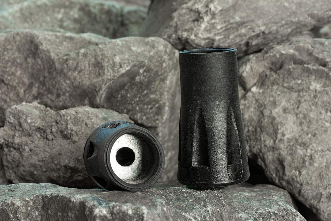 2 Piece Metal Reinforced Rubber Tips For Walking Sticks