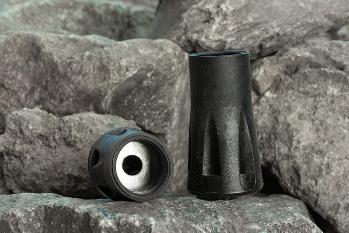 2 Piece Metal Reinforced Rubber Tips For Walking Sticks