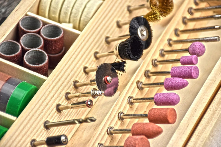 100-Piece Rotary Tool Accessories Kit in Wooden Box