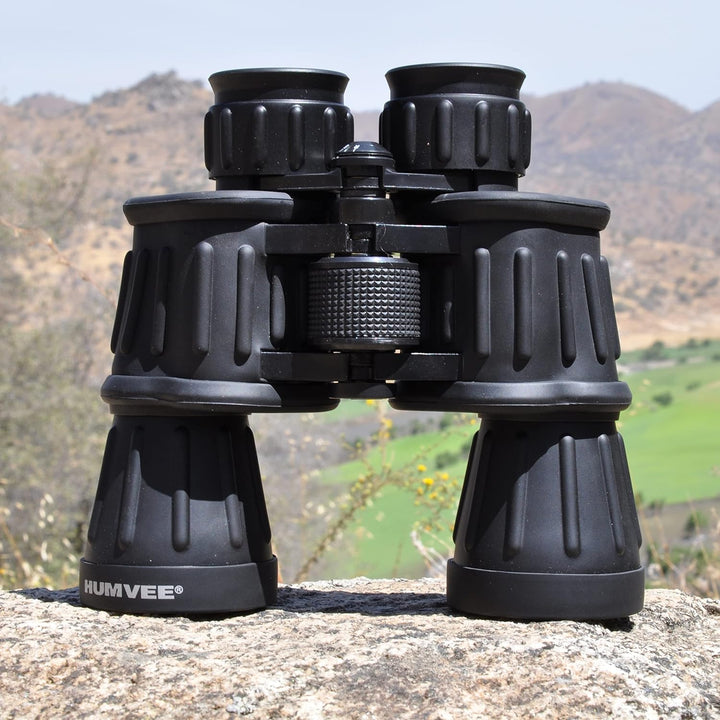 20x50 Rubber Binocular with Anti-Reflective Red Lens - Black