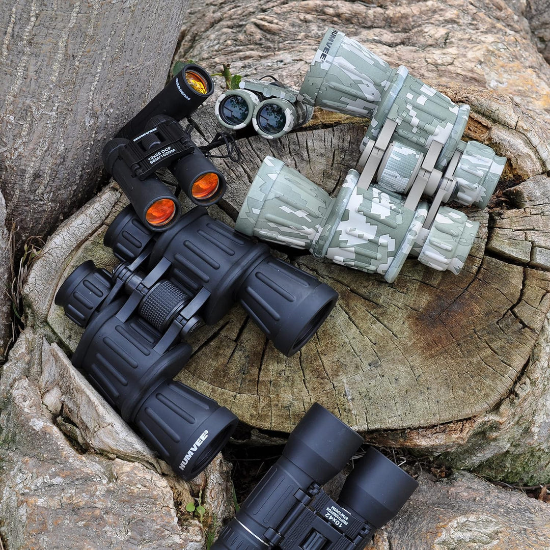 20x50 Rubber Binocular with Anti-Reflective Red Lens - Black