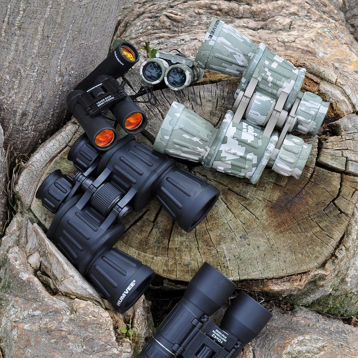 20x50 Rubber Binocular with Anti-Reflective Red Lens - Black