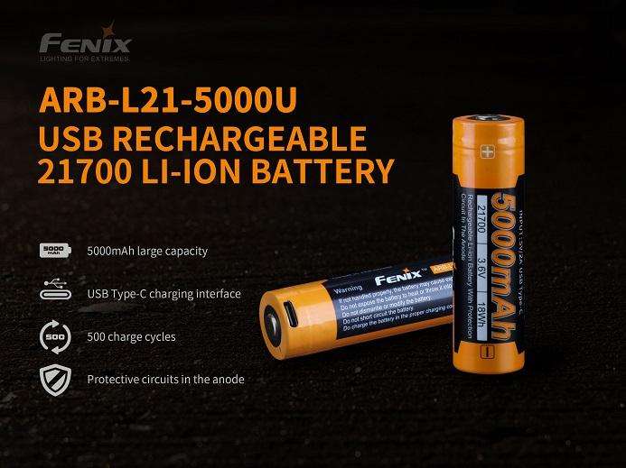 5000 mAh 21700 with Charging Port Built In